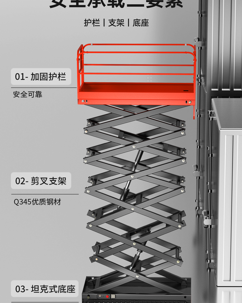 揚(yáng)子履帶式升降平臺(tái)SJY032 升降機(jī)(圖4)